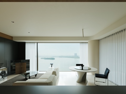  现代客餐厅3d模型 