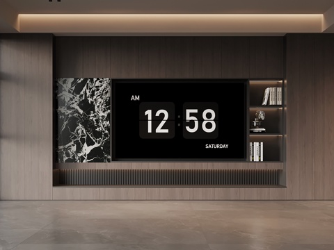  现代意式背景墙 电视背景墙3d模型 