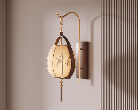 新中式壁灯su模型