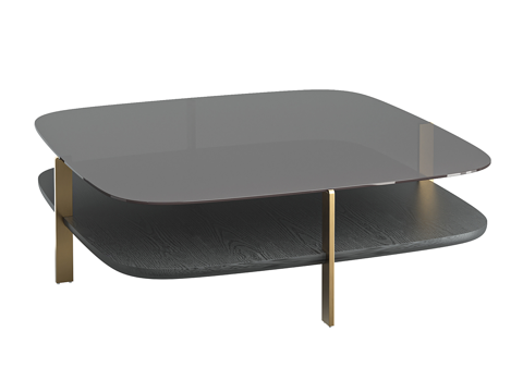  现代简约轻奢茶几 茶几 简约茶几 方形茶几 黑色茶几 木质茶3d模型 