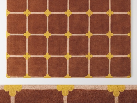  现代地毯 布艺地毯 方形地毯 客厅地毯 卧室地毯3d模型 