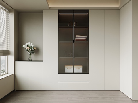  现代衣柜 L型衣柜 转角衣柜3d模型 