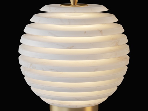  瀑布台灯3d模型 