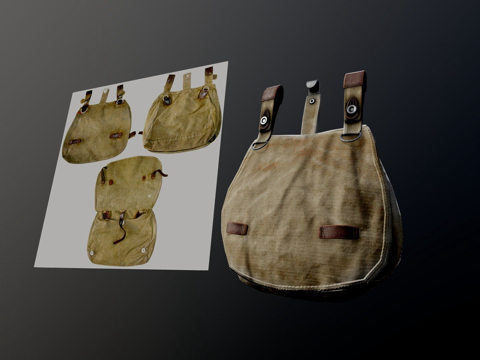  国防军面包袋野战面包袋3d模型 