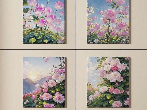  田园风，组合画3d模型 