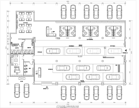1000平4S汽车服务中心 最新平面施工图合集cad施工图