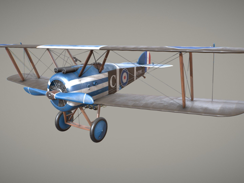  一战战斗机索普威斯F.1骆驼3d模型 