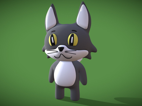  卡通猫3d模型 