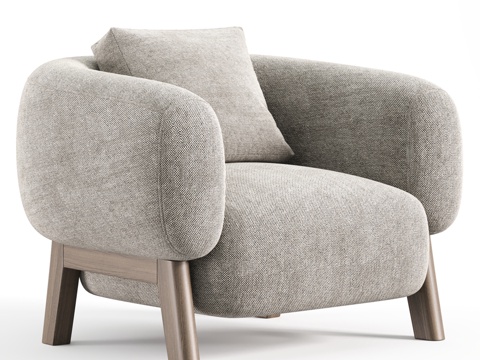  桑德斯米色扶手椅3d模型 