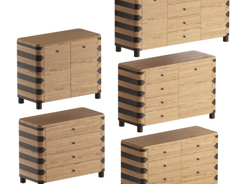  Soho Home品牌Anuel边柜抽屉柜3d模型 