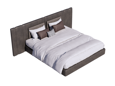  床 双人床 现代床su模型 