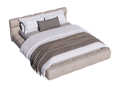  床 双人床 现代床su模型 