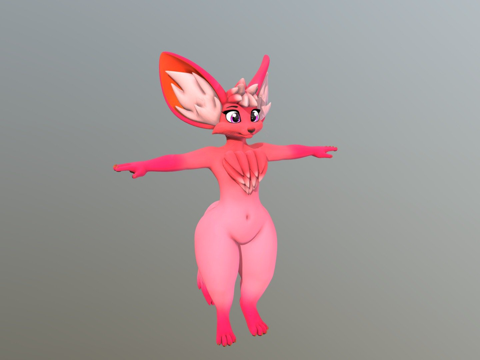 耳廓狐VTuber虚拟形象3d模型 