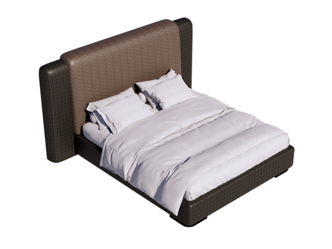 床 双人床 现代床su模型