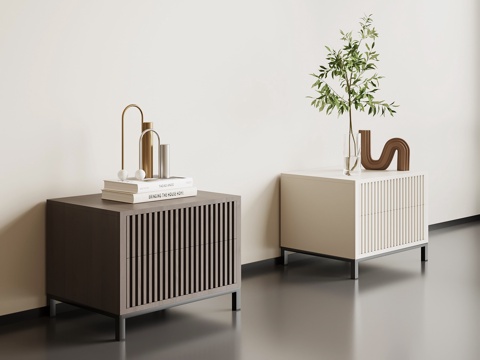  现代意式床头柜3d模型 