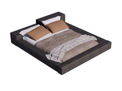 床 双人床 现代床 地台床su模型