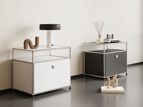  现代意式床头柜 儿童床头柜3d模型 