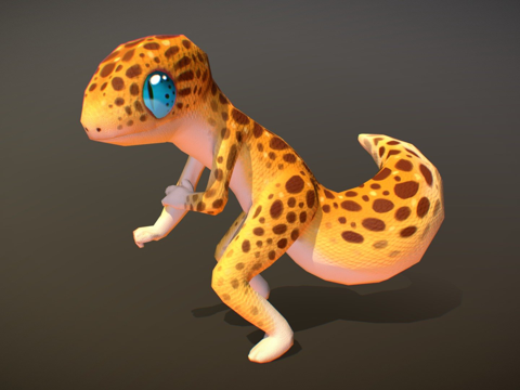  害羞豹猎手手绘3d模型 