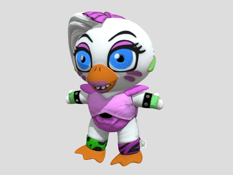  游戏中的华丽摇滚奇卡毛绒3d模型 