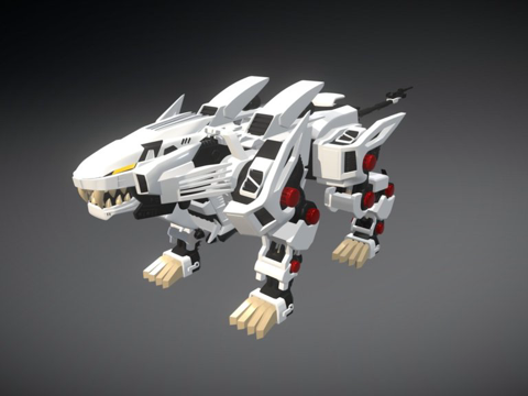  零式狮虎兽奔跑循环3d模型 