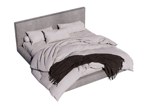 床 双人床 现代床su模型