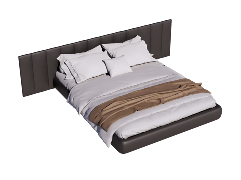  床 双人床 现代床su模型 