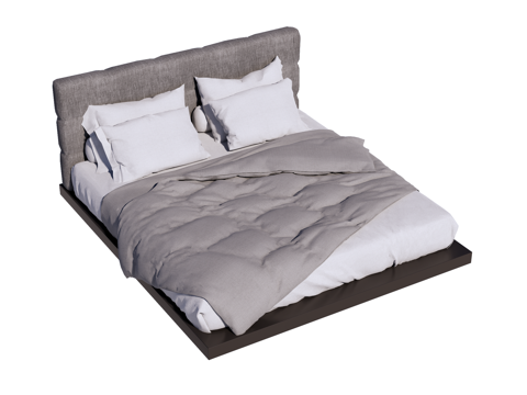 床 双人床 现代床su模型