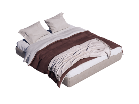  床 双人床su模型 