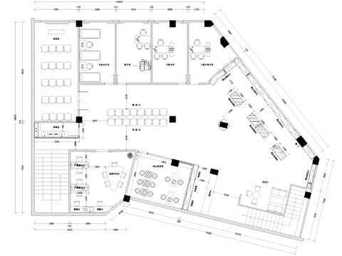  眼科眼镜店室内工装平面图cad施工图 