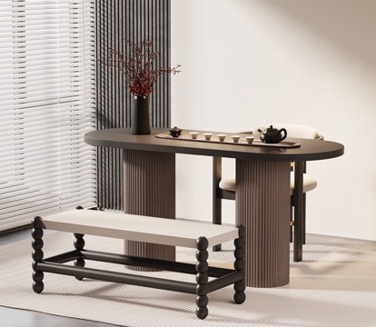  现代意式茶桌椅 小茶台3d模型 