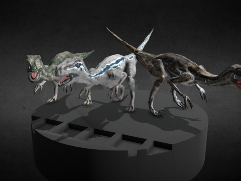  迅猛龙雕塑3d模型 