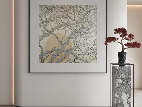  现代侘寂挂画 油画3d模型 