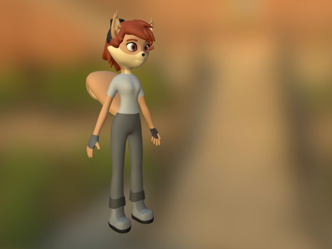  毛茸茸松鼠3d模型 