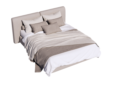 床 双人床 现代床su模型