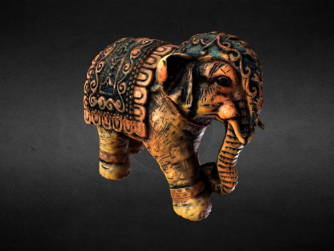  大象雕像3d模型 