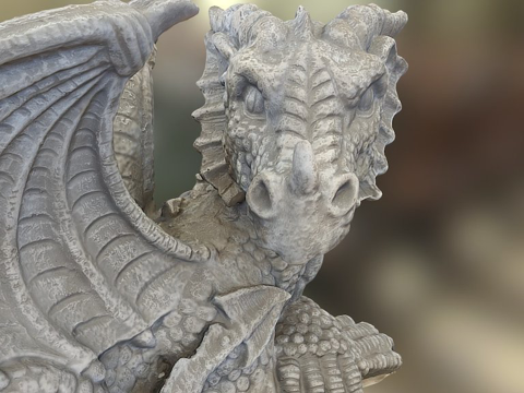  龙雕像3d模型 