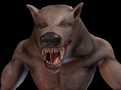  狼人无毛3d模型 