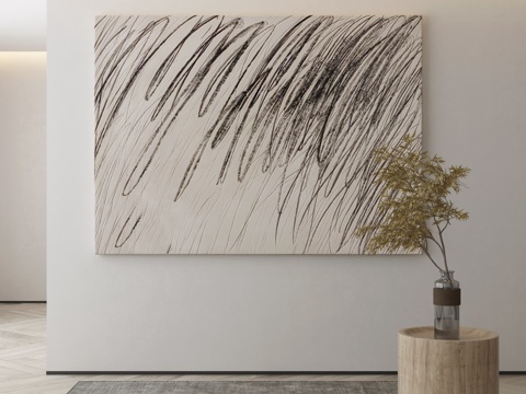  现代侘寂挂画 油画3d模型 