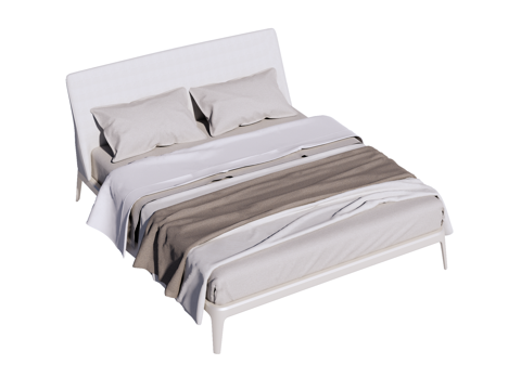 床 双人床 现代床su模型