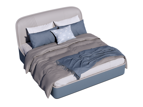  床 双人床 现代床su模型 