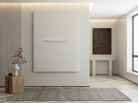  侘寂挂画 油画3d模型 