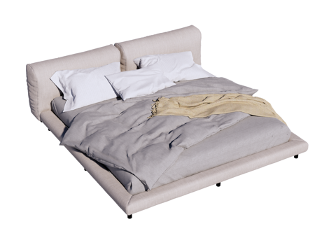  床 双人床 现代床su模型 