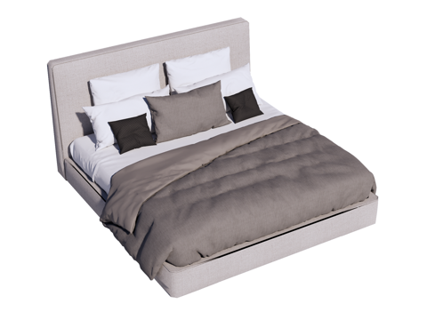  床 双人床 现代床su模型 