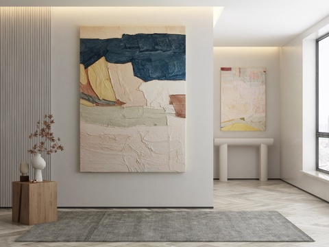  现代侘寂挂画 油画3d模型 