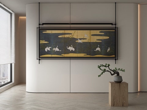  现代侘寂挂画 油画3d模型 