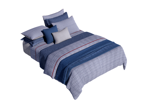 床 双人床 床上四件套su模型