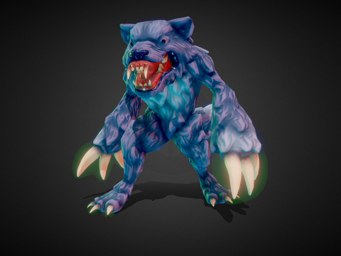  狼人风格化动画3d模型 