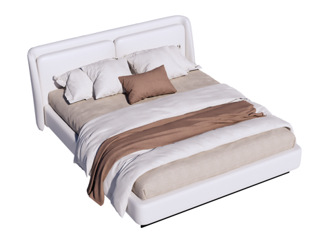  床 双人床 现代床su模型 