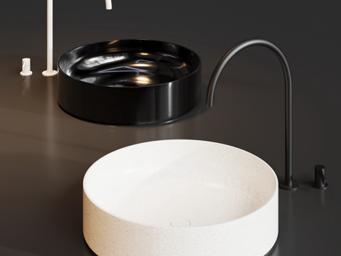 洗手盆龙头台盆su模型