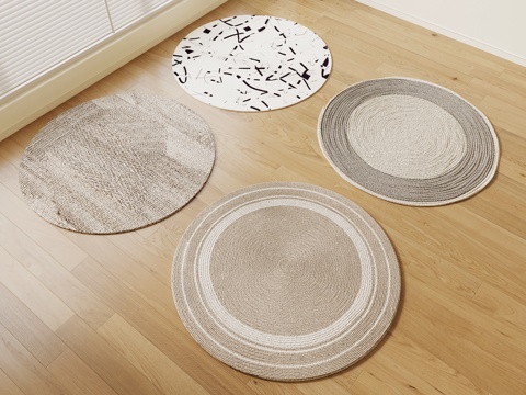  现代地毯 圆形地毯3d模型 